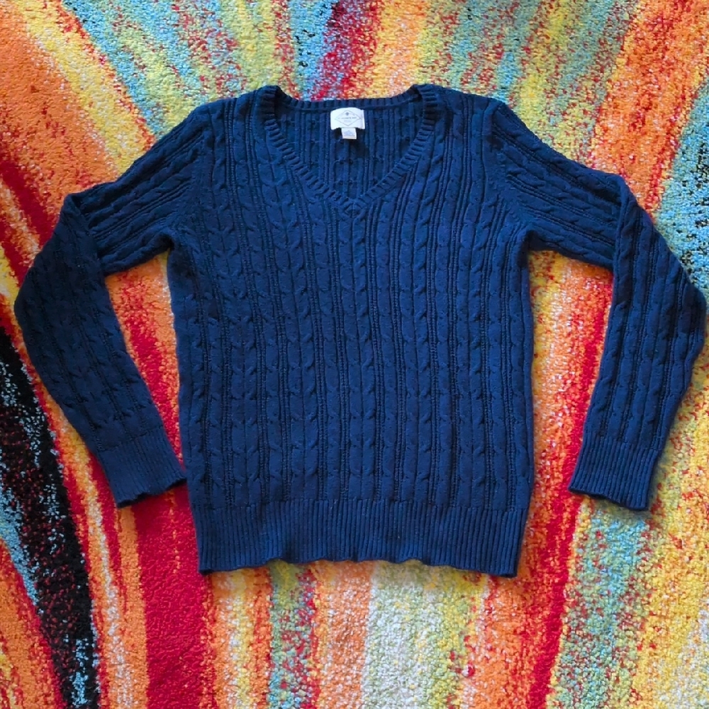 St. John's Bay Cotton Blend Cable Knit Sweater